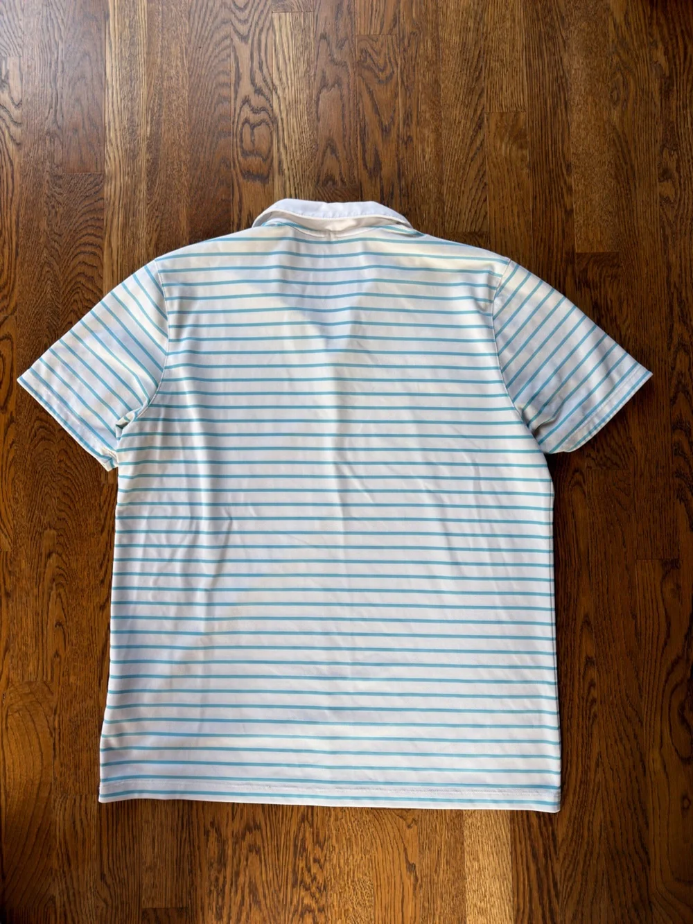 Nike Men’s White Polo with Light Blue Stripes